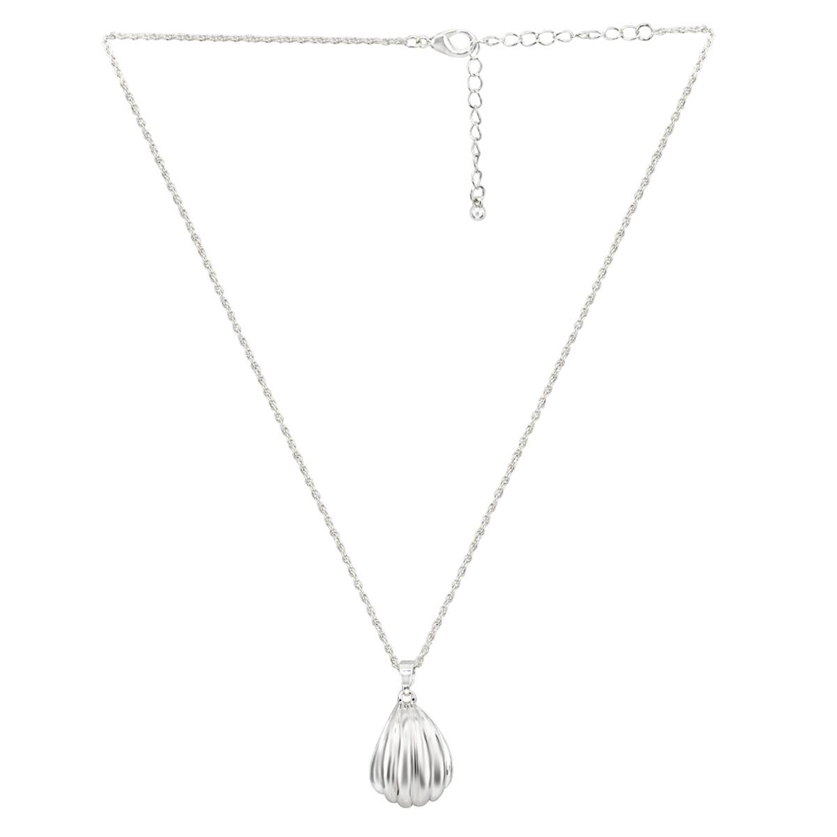 Design Collection Silver-Tone Shell Pendant Necklace