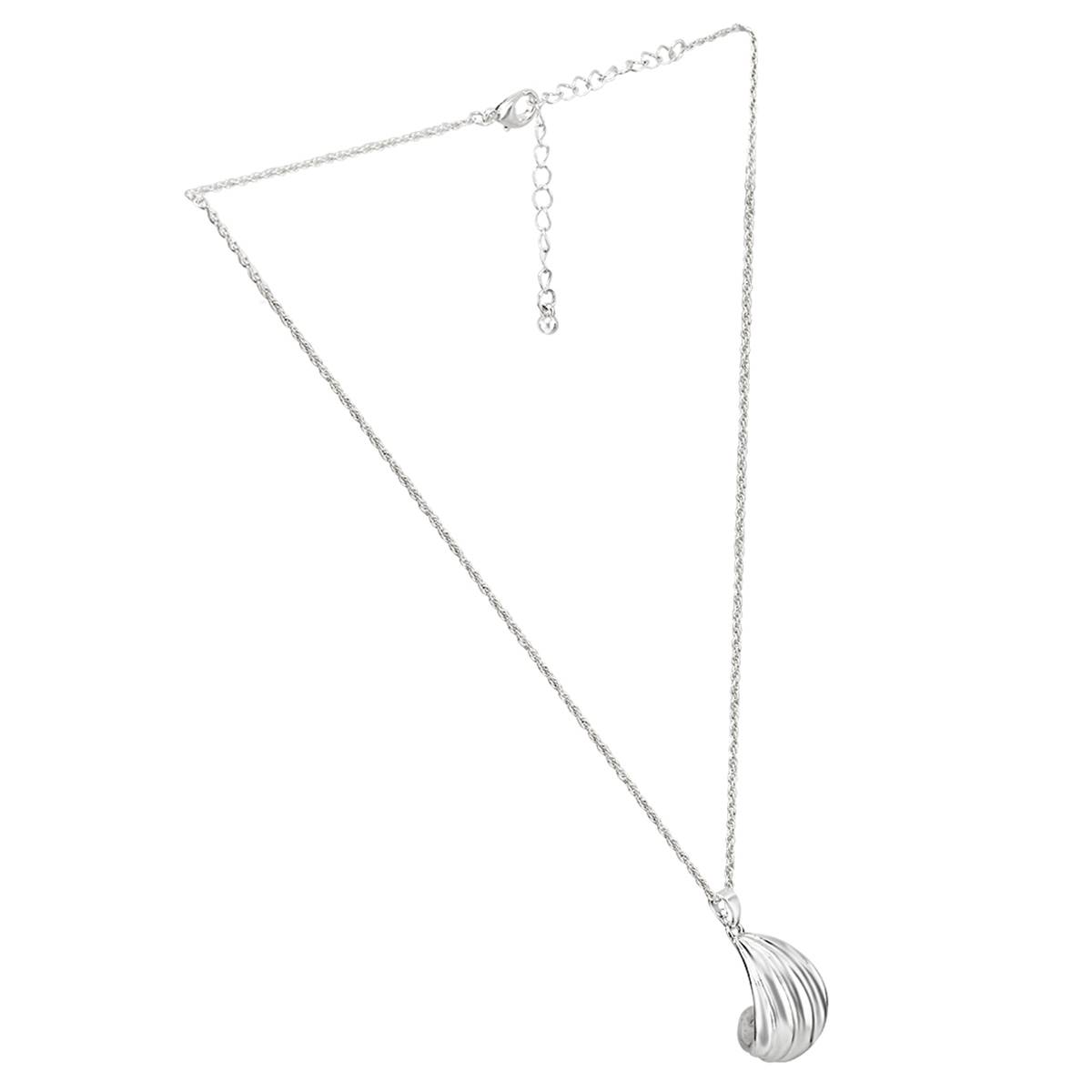 Design Collection Silver-Tone Shell Pendant Necklace