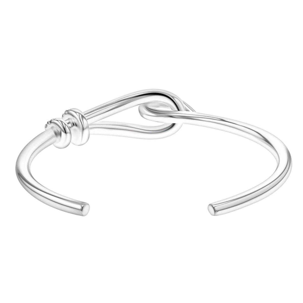 Design Collection Silver-Tone CZ Knot Cuff Bracelet