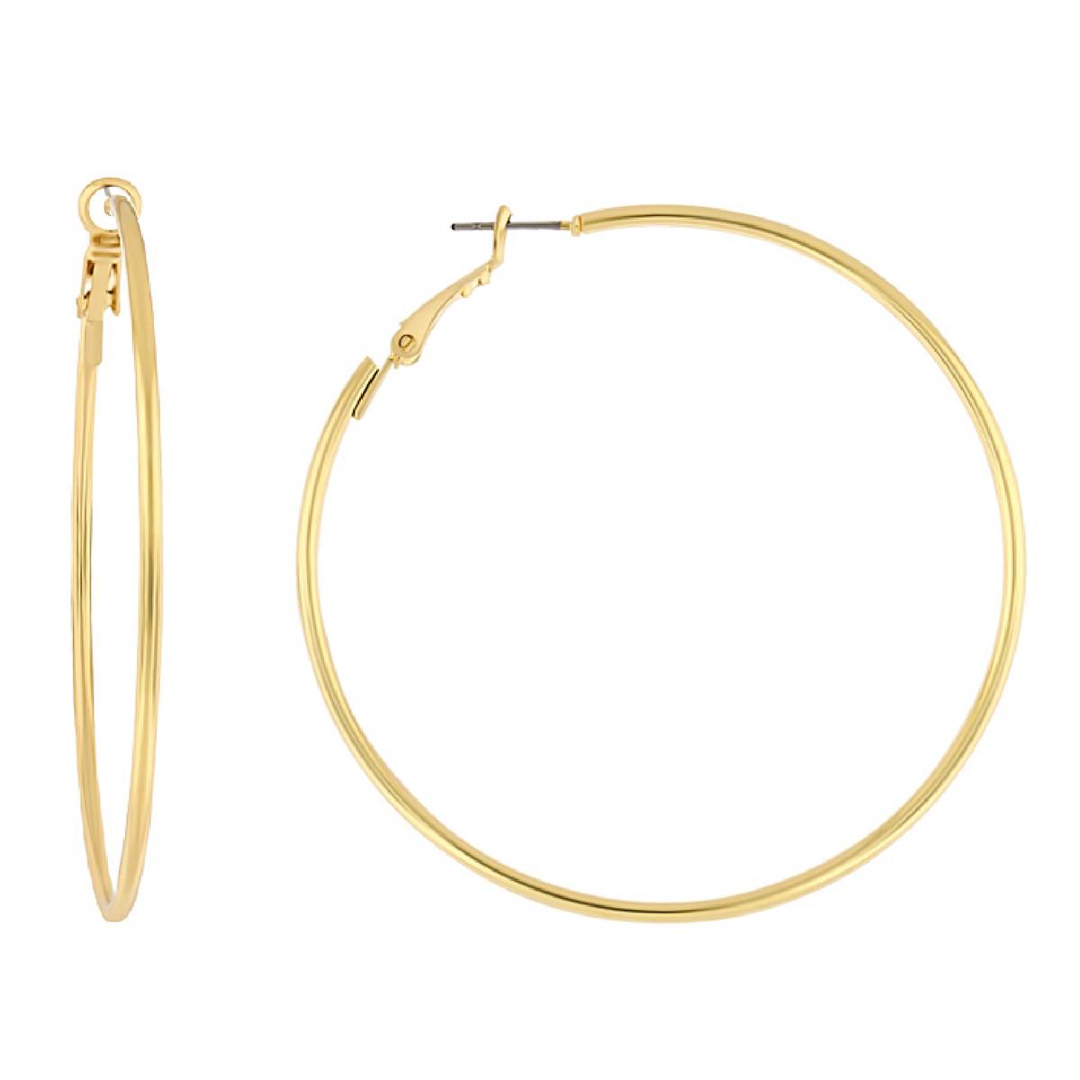 Design Collection 60mm Gold-Tone Tube Hoop Earrings