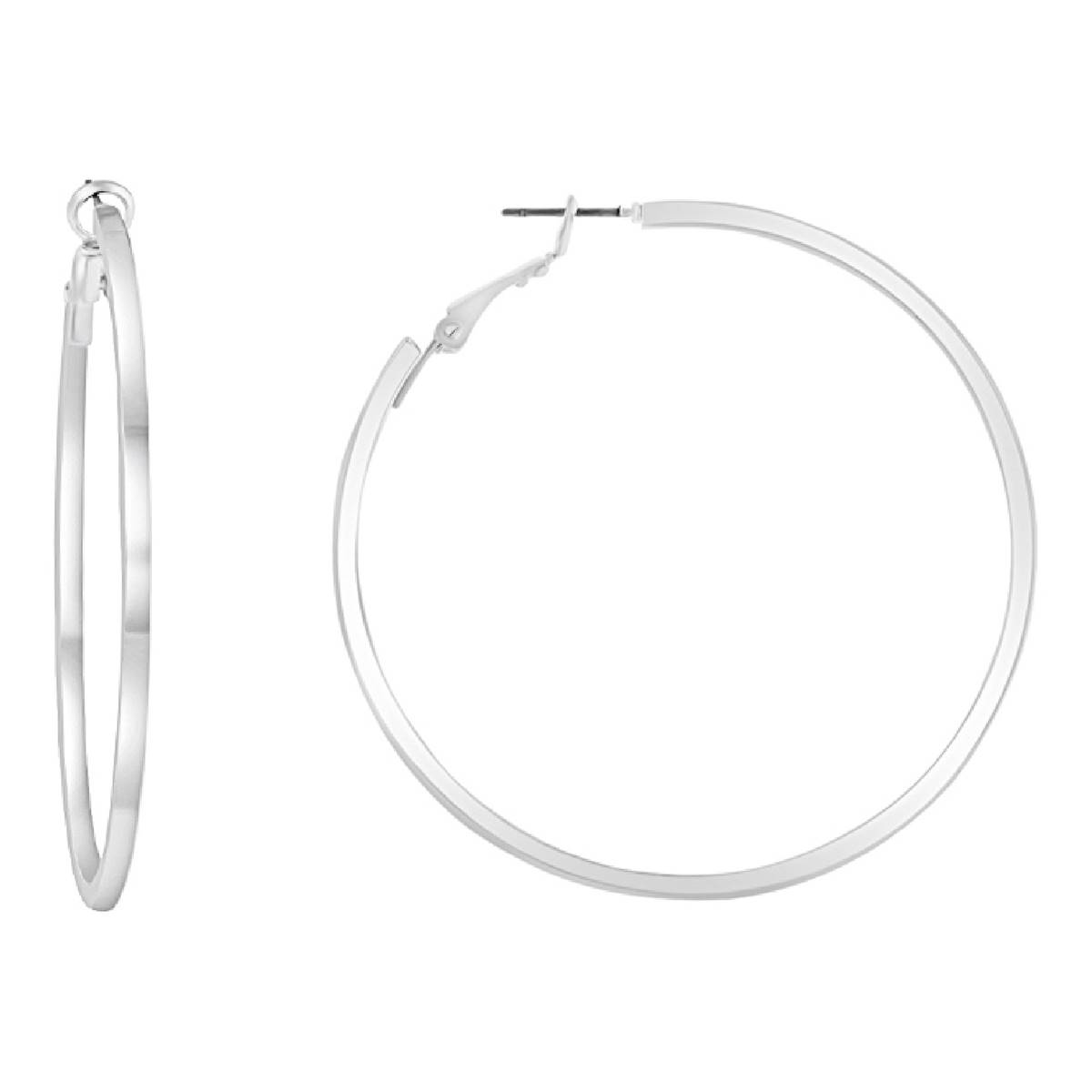 Design Collection 55mm Silver-Tone Hoop Earrings