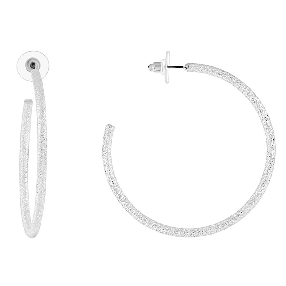 Design Collection Silver-Tone 55mm Hoop Earrings