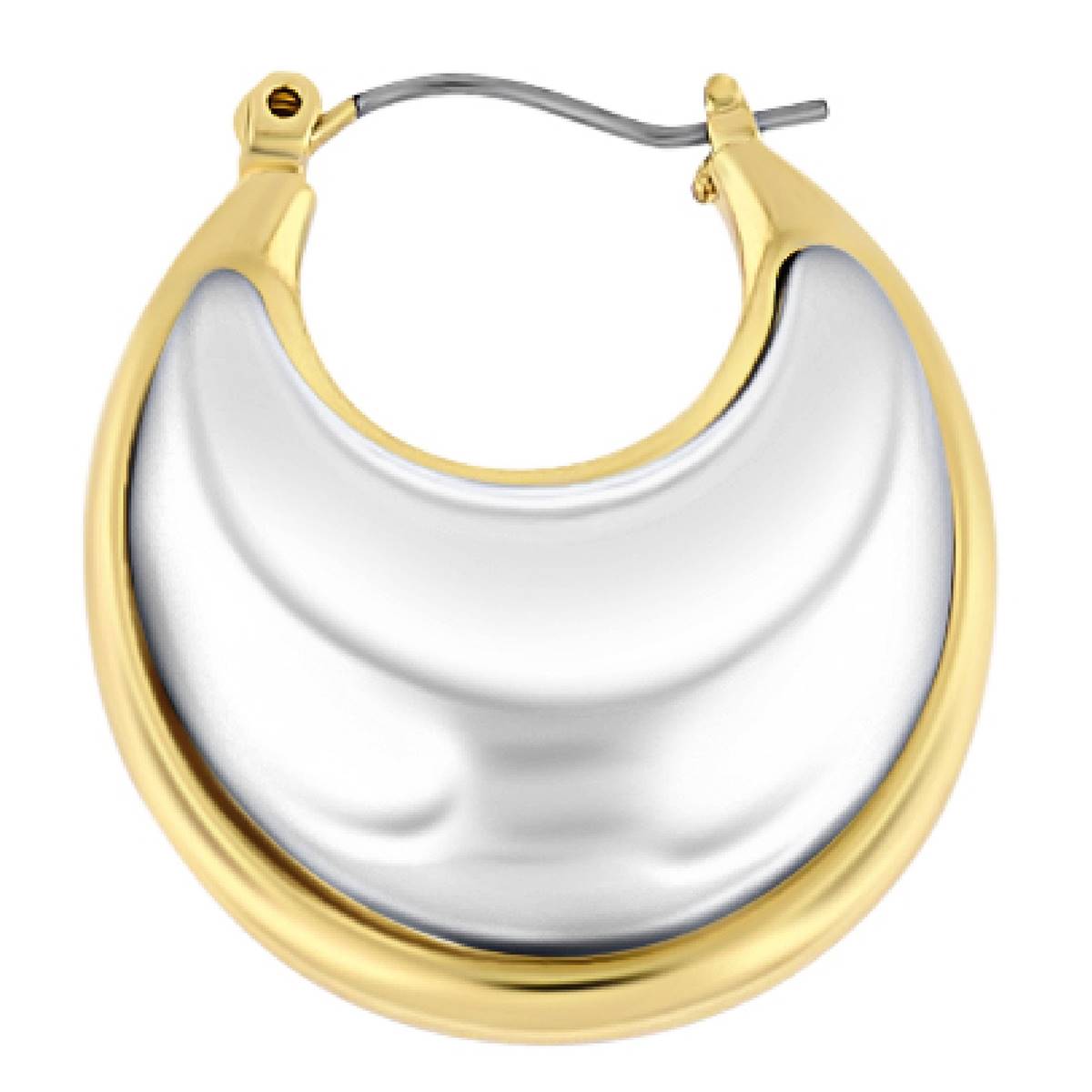 Design Collection Two-Tone Chunky Hoop Earrings