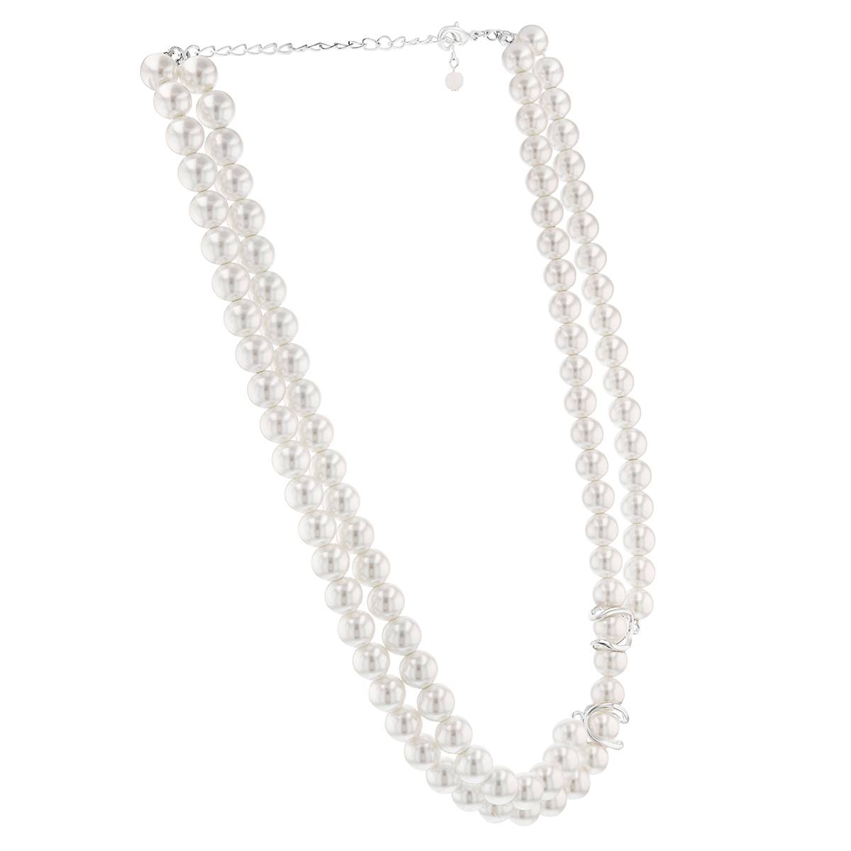 Design Collection Glass Pearl Double Strand Necklace