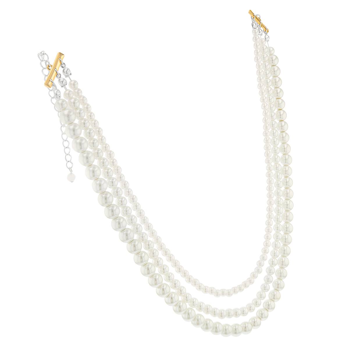 Design Collection Glass Pearl Multi-Strand Necklace