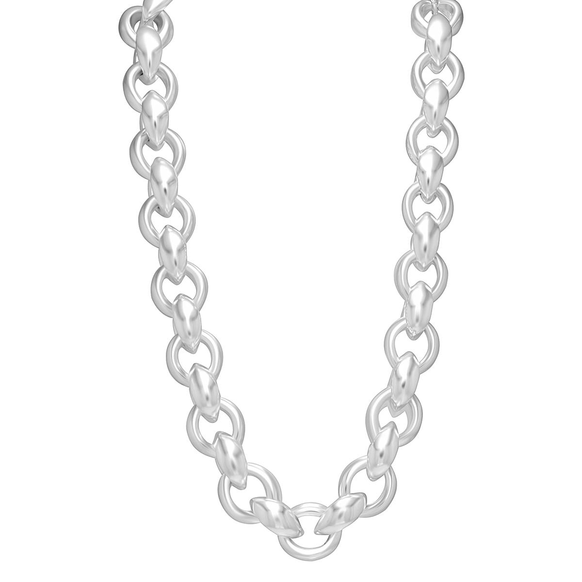 Design Collection 16in. Silver-Tone Interlinked Chain Necklace