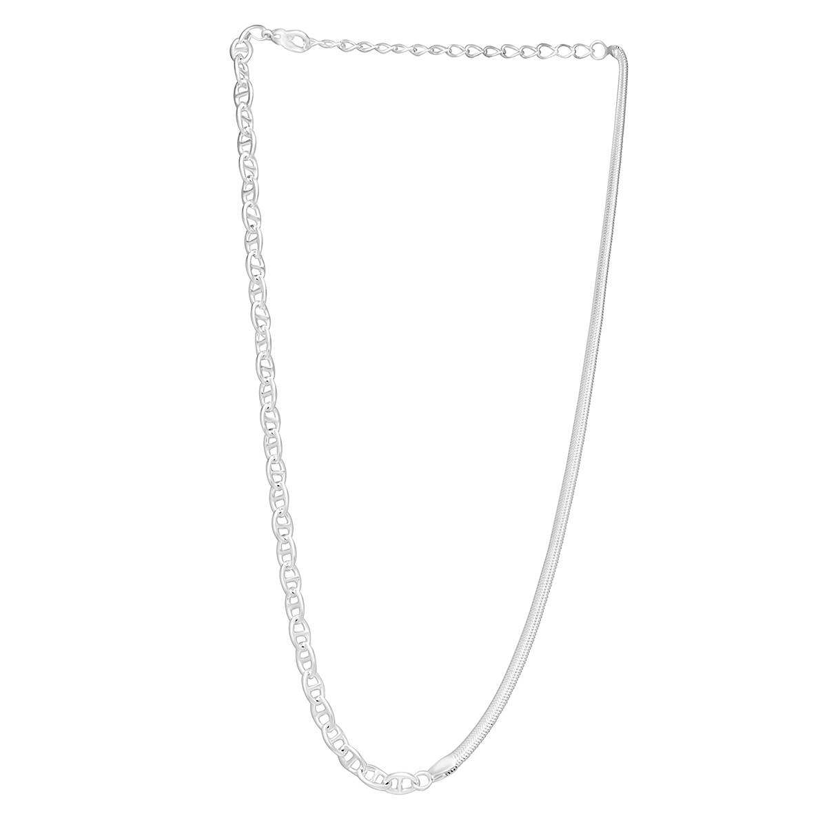 Design Collection 16in. Silver-Tone Mixed Chain Necklace