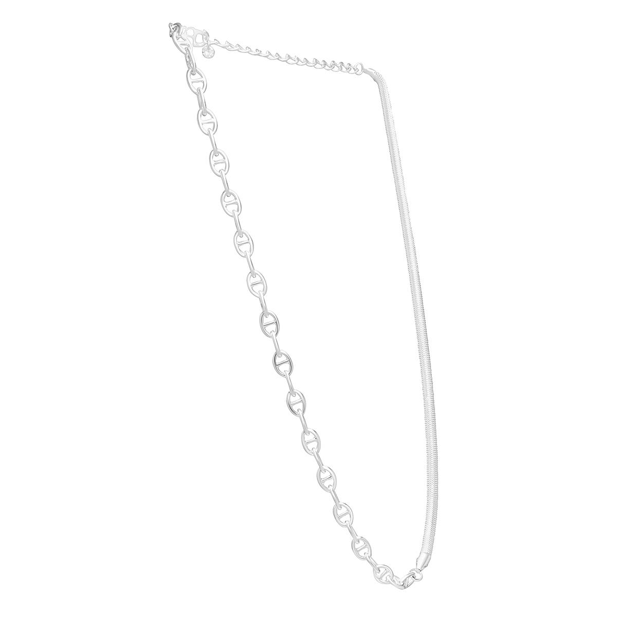 Design Collection 16in. Silver-Tone Mixed Chain Necklace