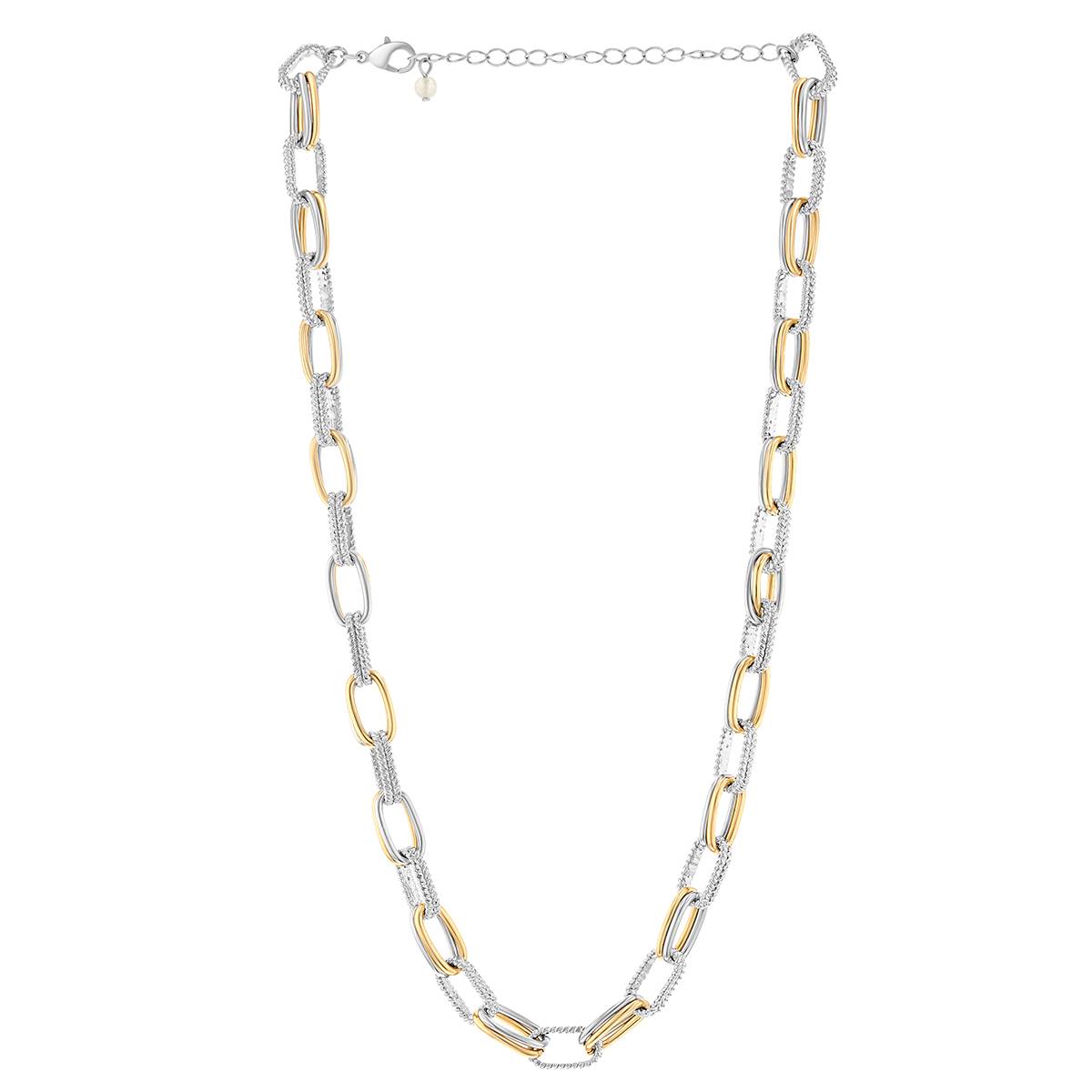 Design Collection Two-Tone Twisted Rope Linked Chain Necklace