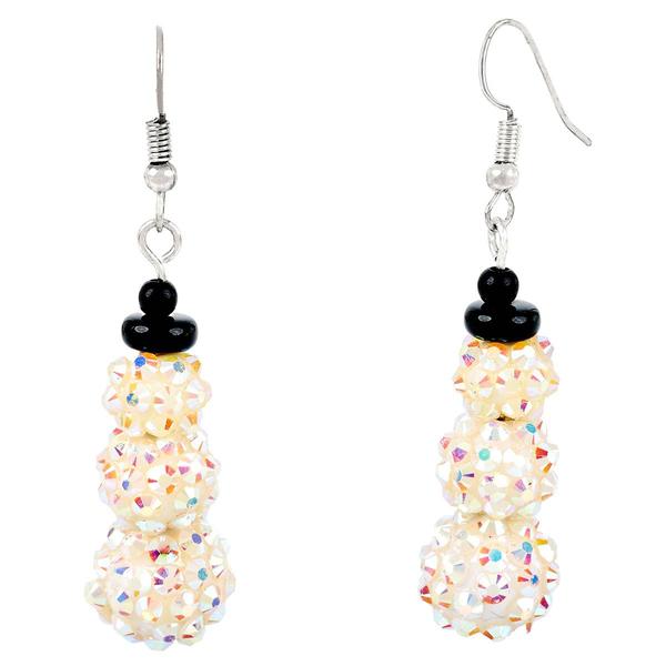 Silver-Plated Snowman Ball Drop Earrings alternate view