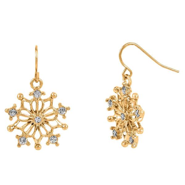CZ Snowflake Fishhook Earrings alternate view