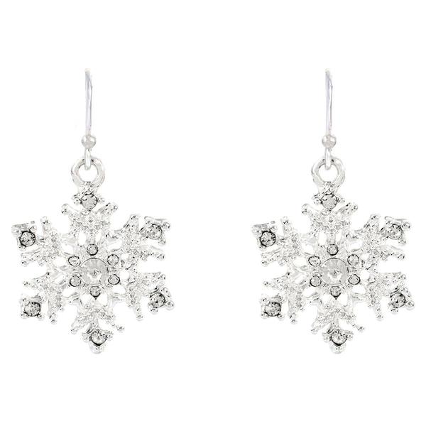 Crystal Snowflake Fishhook Earrings alternate view