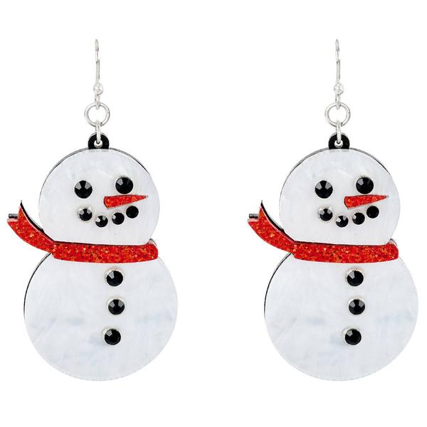 Resin Snowman Drop Earrings alternate view