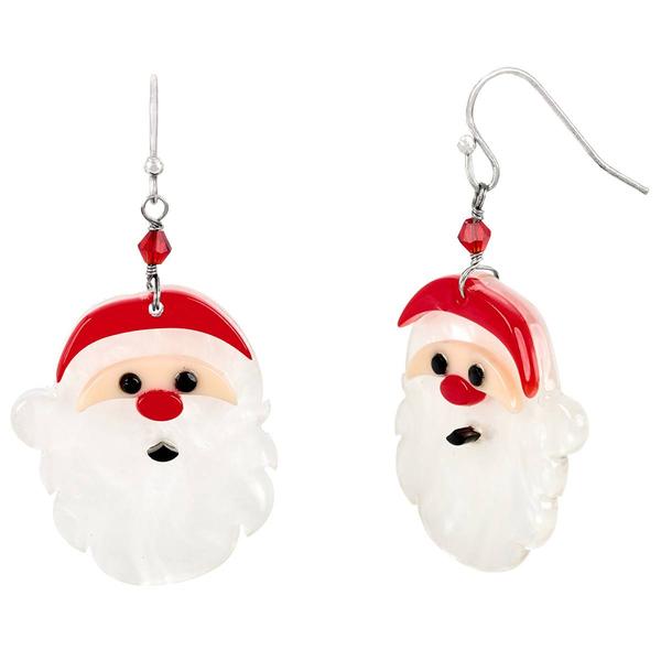 Santa Head Resin Earrings