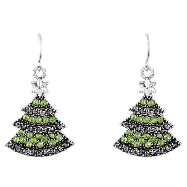 Christmas Tree Cubic Zirconia Drop Earrings alternate view