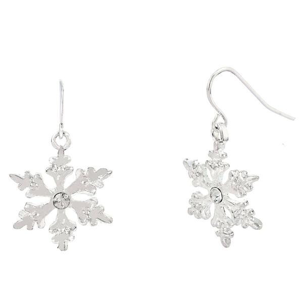 CZ Six-Point Snowflake Earrings