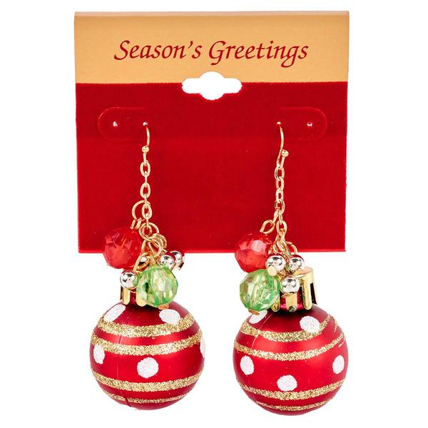 Christmas Ornament-Inspired Drop Earrings