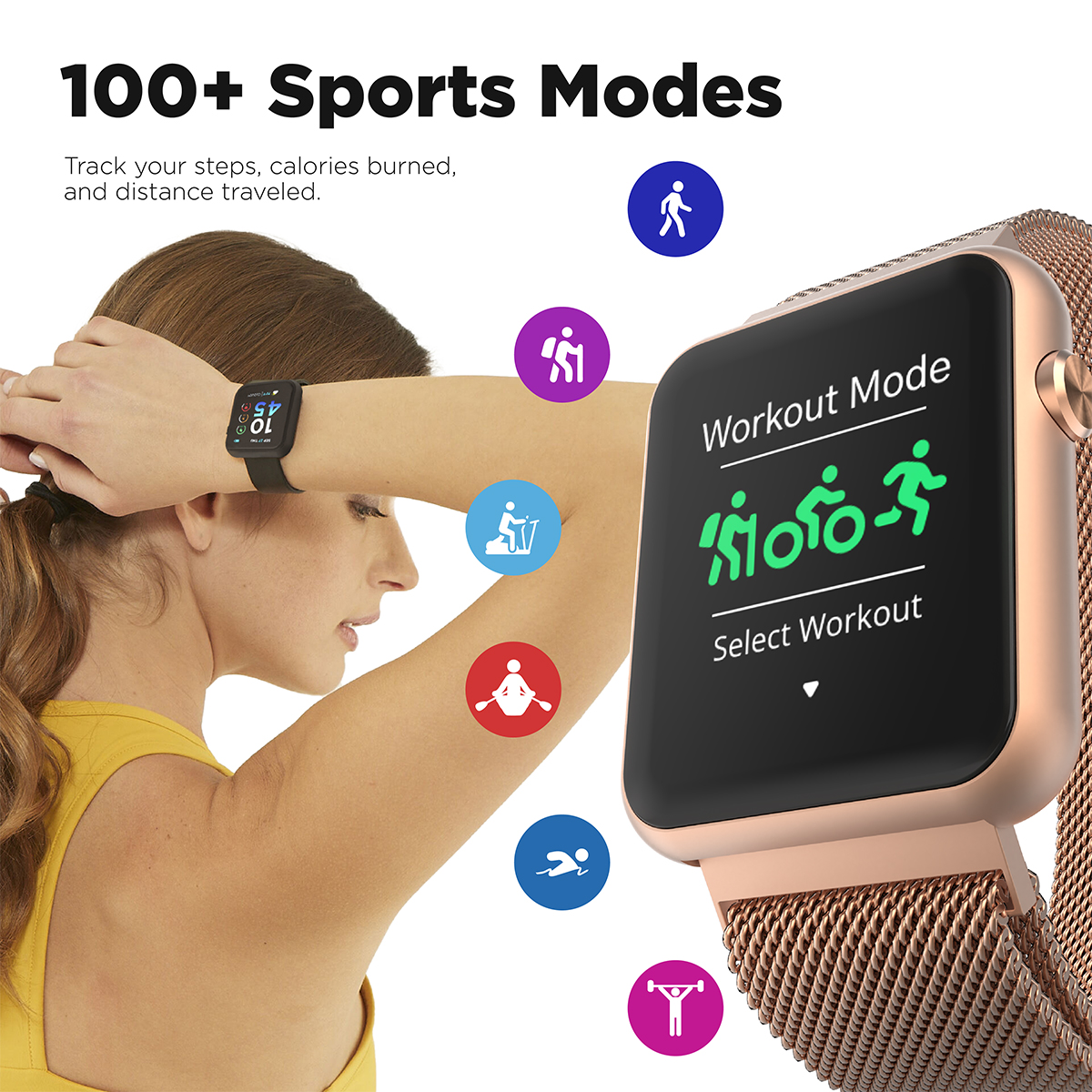 Adult Unisex ITouch Air 4 Rose Gold Mesh Smart Watch - TA4M02-C29