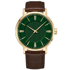 Mens Gold-Tone Green Dial Watch - 50470G-07-X16