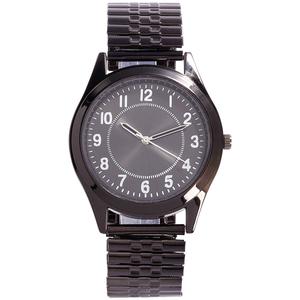 Mens Black & Titanium Expandable Band Watch - 50536B-07-G02