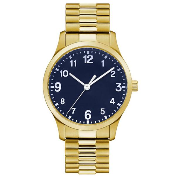 Mens Gold-Tone Matte Navy Blue Dial Watch - 50600G-07-J27