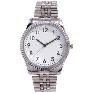 Mens Silver Coin Edge Adjustable Bracelet Watch - 50650S-07-H28
