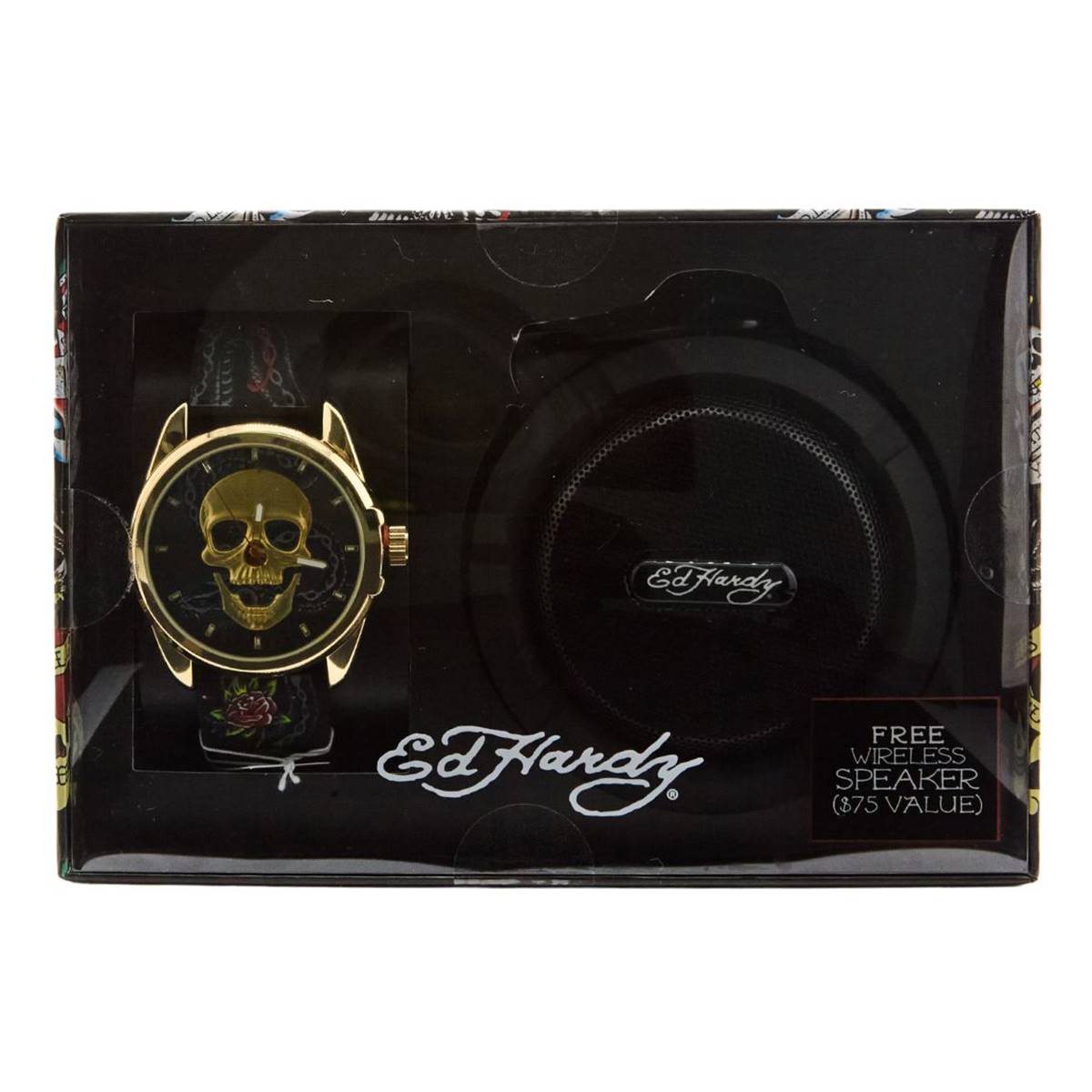 Mens Ed Hardy Watch & Speaker Set - M0199G-07-A01