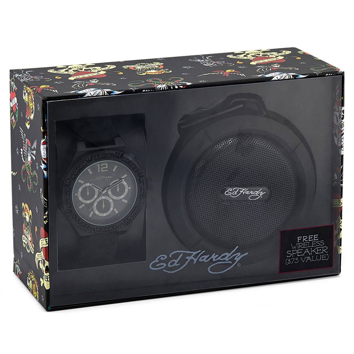 Mens Ed Hardy Watch & Speaker Set - M0223B-07-G02