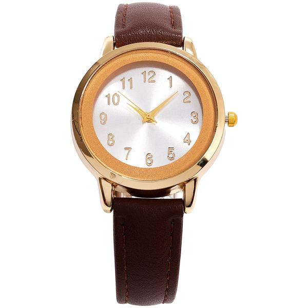 Womens Gold-tone Silver Sunray Dial Watch - 14994G-07-B16