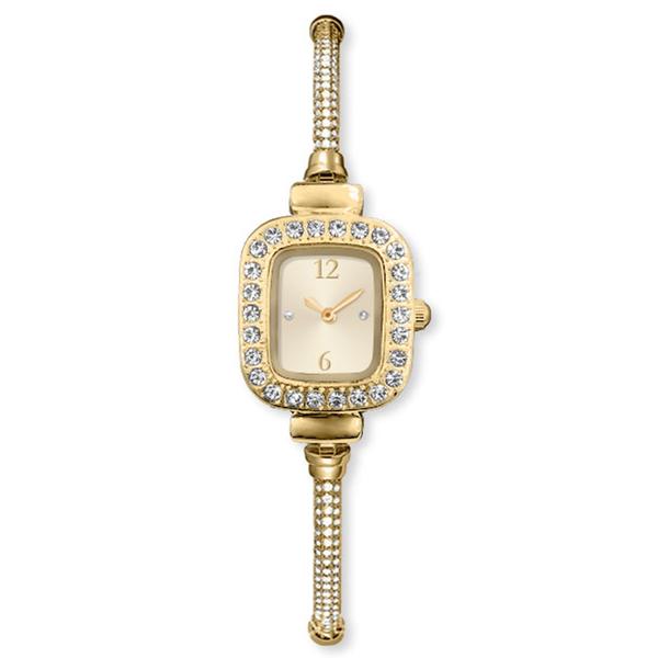 Womens Shiny Gold Metal Bracelet Analog Watch - 15062G-07-A27