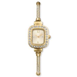Womens Shiny Gold Metal Bracelet Analog Watch - 15062G-07-A27