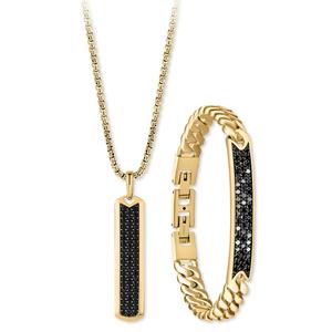 Mens Gentlemens Classics(tm) Gold-Tone & Hematite Necklace/Bracelet