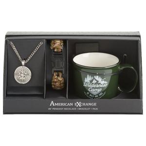 Mens Gentlemen's Classics(tm) Medallion Necklace/Bracelet/Cup Set