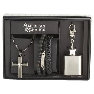 Mens Gentlemen's Classics(tm) Necklace/Bracelet/Flask Set