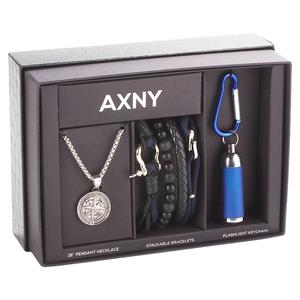 Mens Gentlemen's Classics(tm) Necklace/Bracelets/Flashlight Set