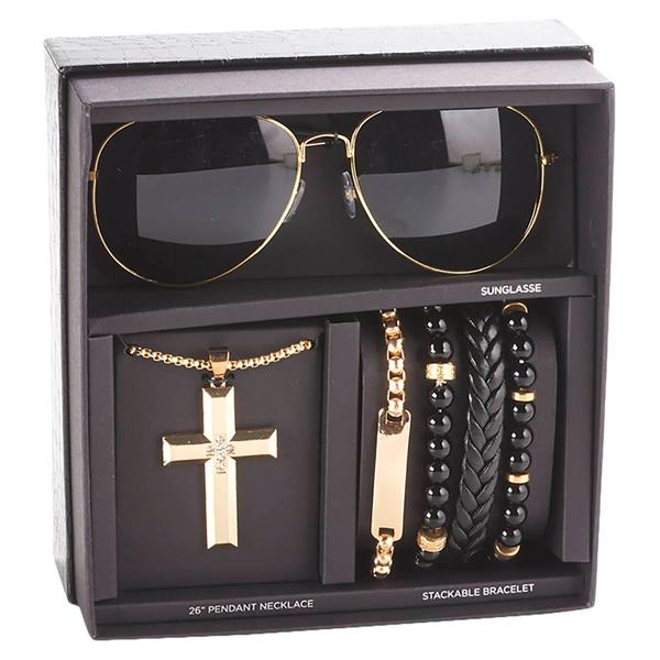 Mens Gentlemen's Classics(tm) Necklace/Bracelets/Sunglasses Set