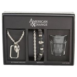 Mens Gentlemen's Classics(tm) Necklace/Bracelet/Shot Glass Set