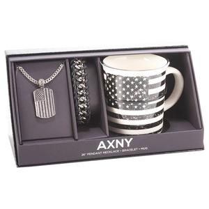 Mens Gentlemen's Classics(tm) Necklace/Bracelet/Flag Mug Set