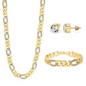 Gentlemen's Classics(tm) Gold Figaro Chain/Bracelet & Earrings Set alternate view