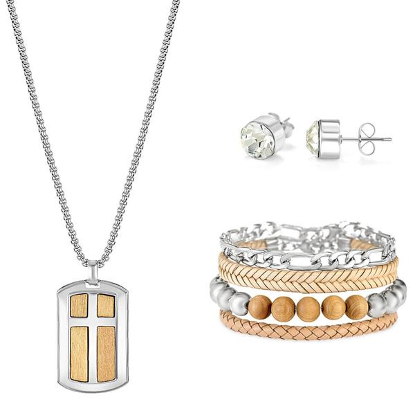 Mens Gentlemen's Classics(tm) Cross ID Tag Pendant/Bracelet/Earrings alternate view