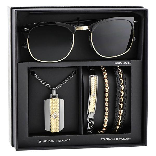 Mens American Exchange Two-Tone Pendan/Bracelets/Sunglasses