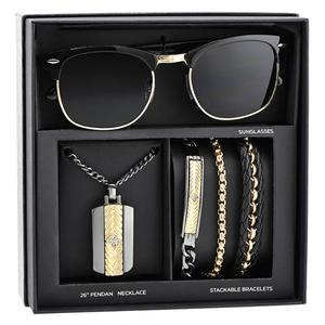 Mens American Exchange Two-Tone Pendan/Bracelets/Sunglasses