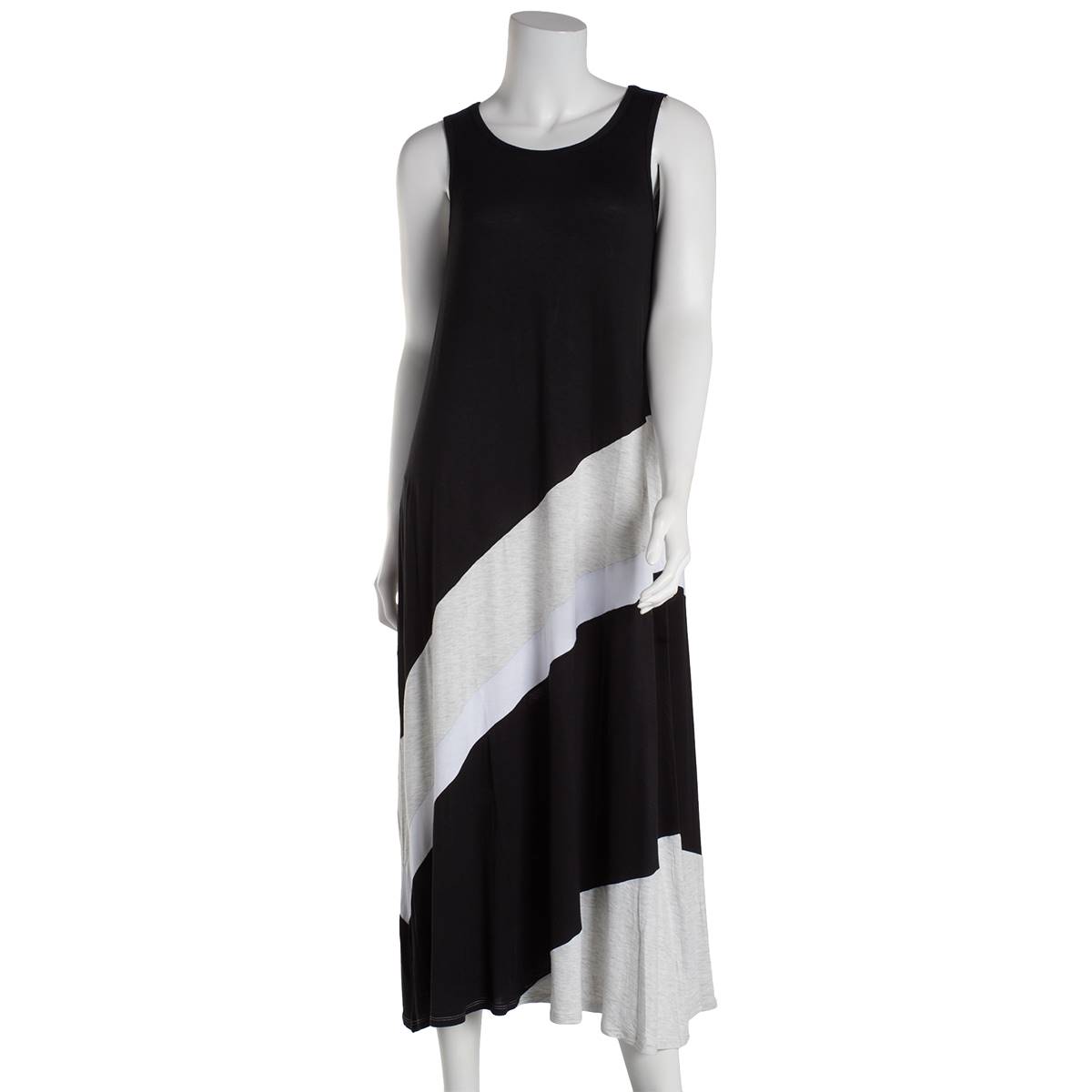 Womens DKNY Sleeveless Color Block Midi Nightgown