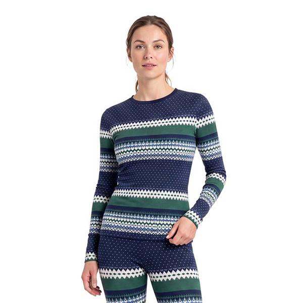 Womens LANDS' END Fairisle Long Sleeve Crew Neck Top alternate view