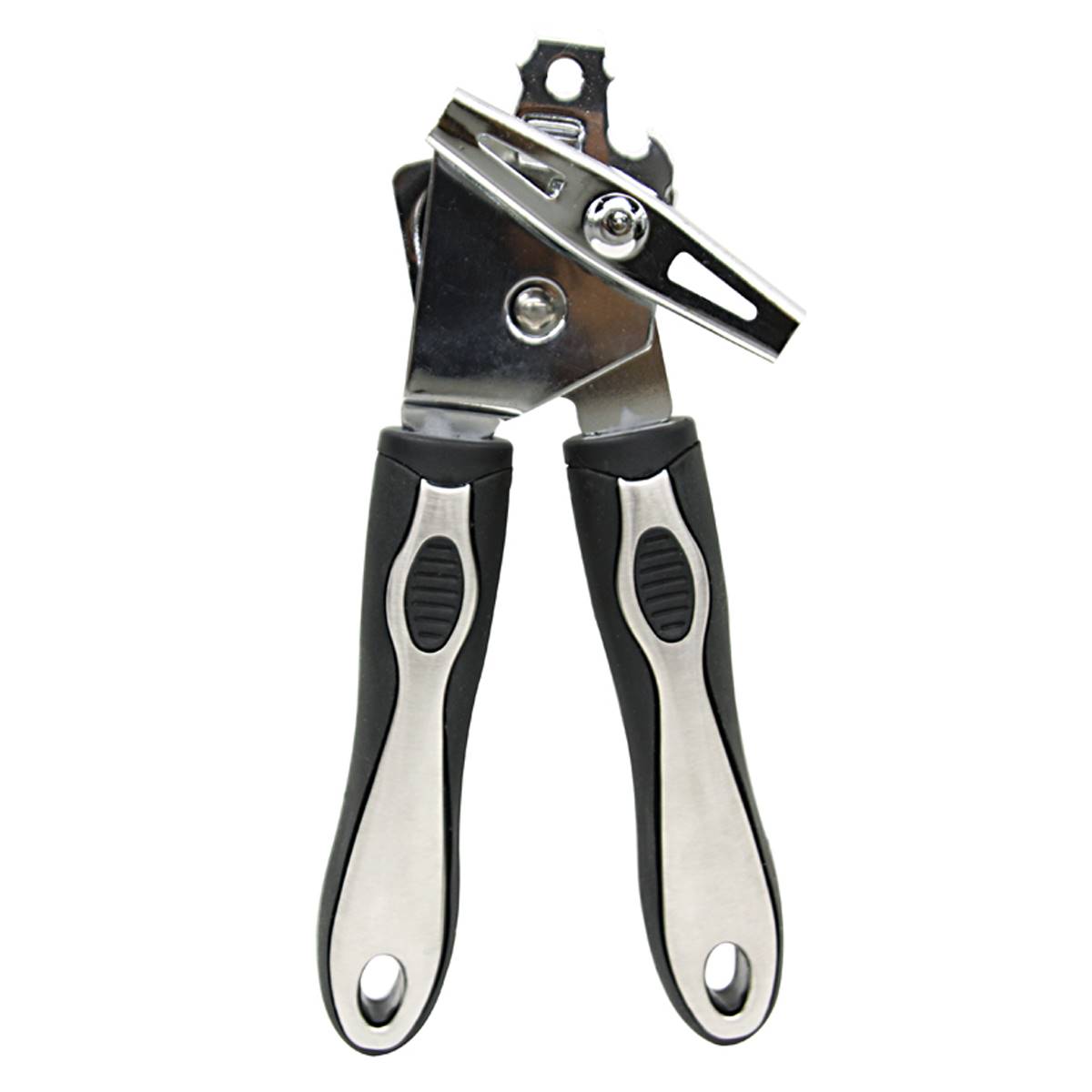 Home Basics Stainless Steel Can Opener With Rubber Grip Handle