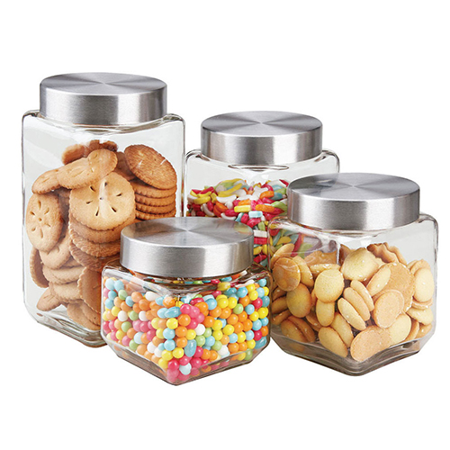 Home Basics 4pc. Canister Set & Stainless Steel Lids
