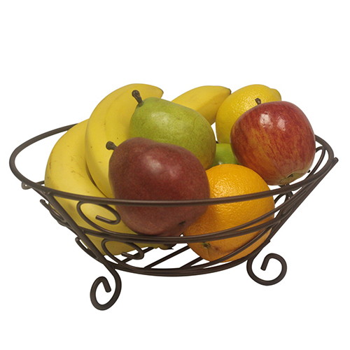 Home Basics Bronze Scroll Fruit Basket