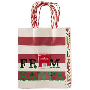6pk. Medium White Craft Gift Bags with Embellishments
