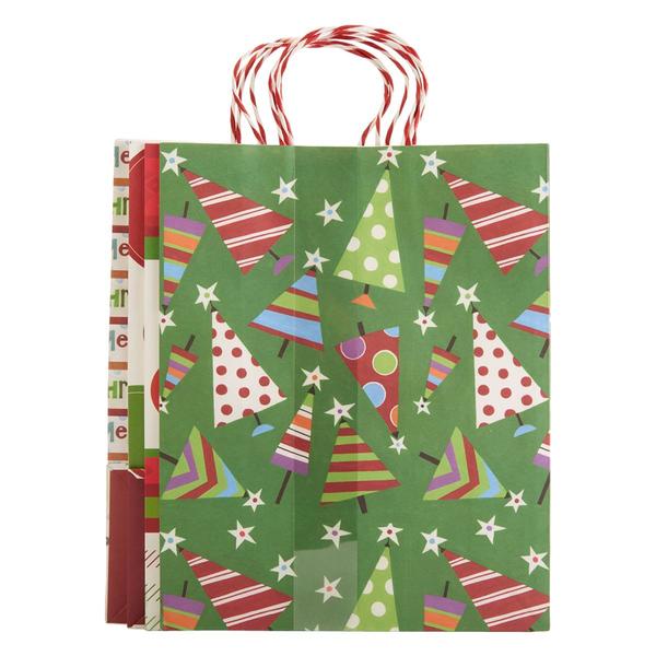 Holiday 4pk. Craft Print Paper XL Gift Bags