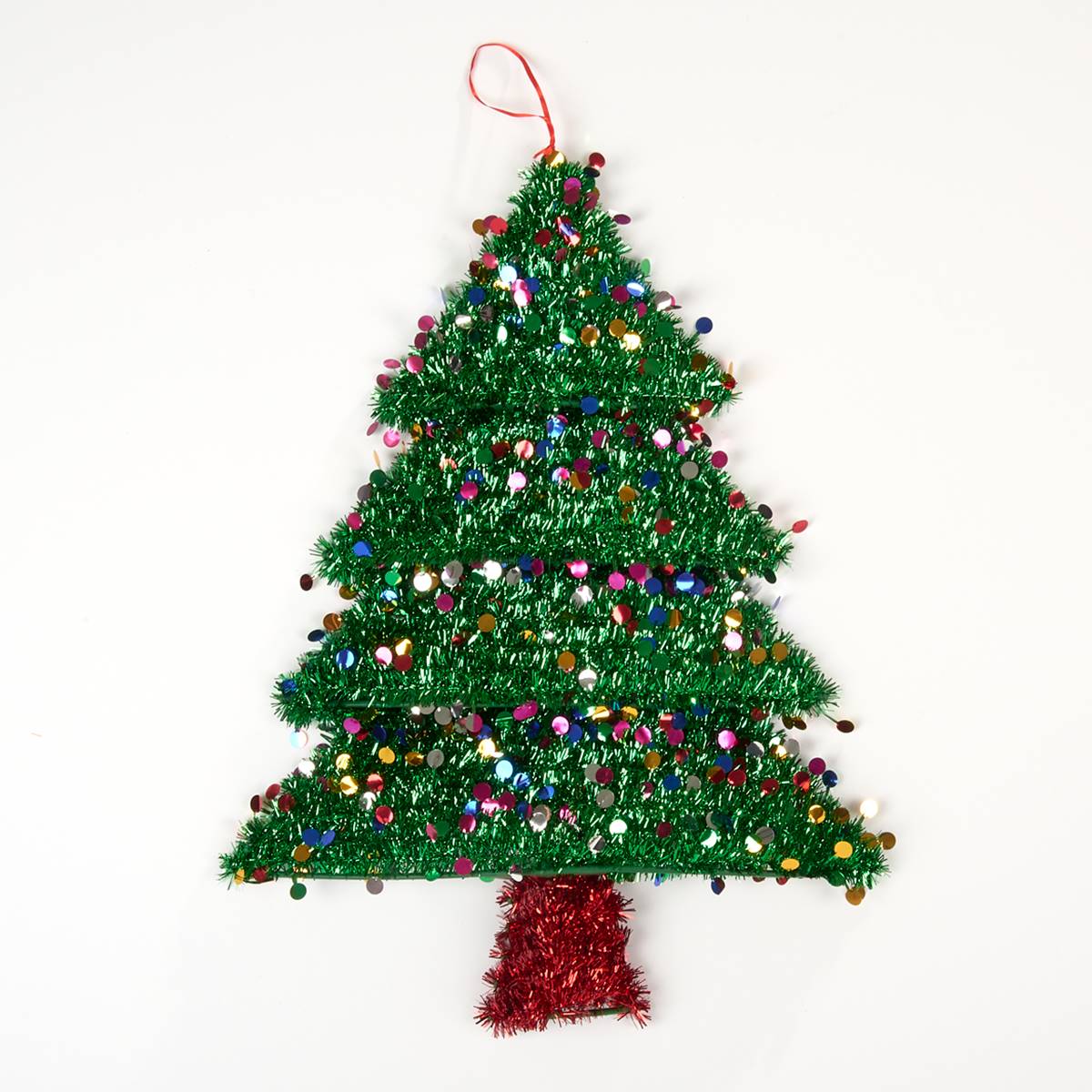 17in. Tinsel Christmas Tree Hanging Decoration